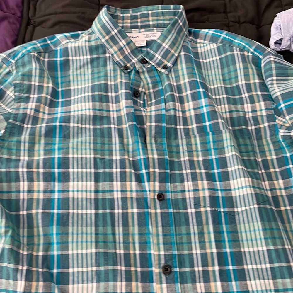 Green and Blue Old Button up.